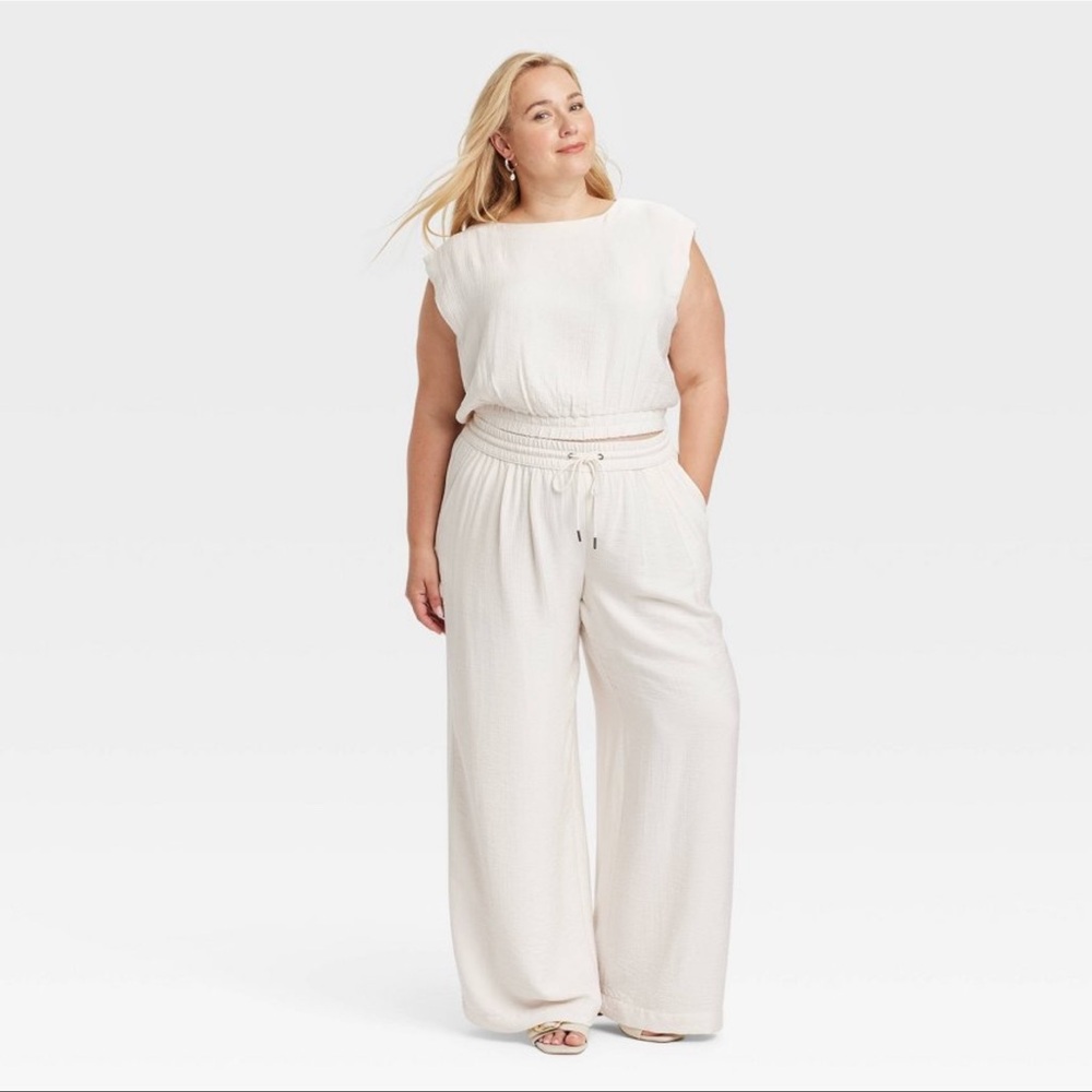 NWT A New Day High-Rise Modern Gauze Wide Leg Pull-On Pants